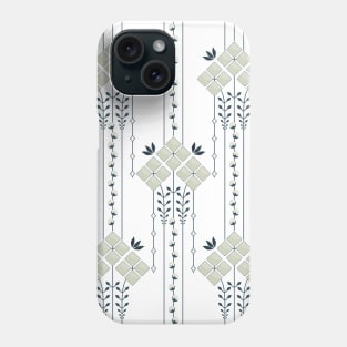 Karo flowers and curls pattern Phone Case