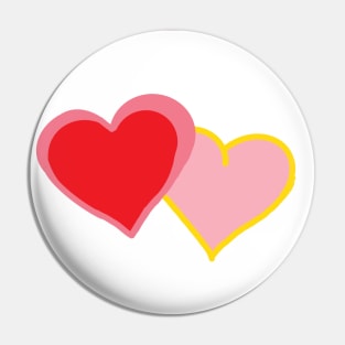 Love-a-lot symbol : two hearts Pin