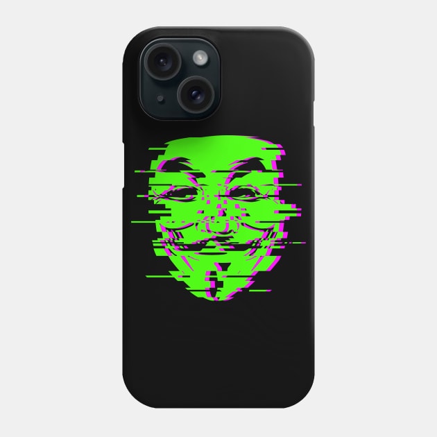 Anon Glitch Green Phone Case by Starquake