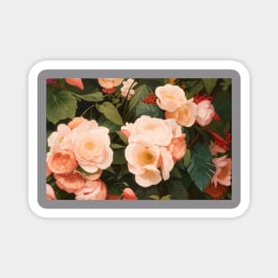 Green Pinkish Flowers Magnet