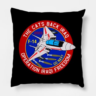 F-14 Tomcat - The Cats Back Iraq - Clean Style Pillow