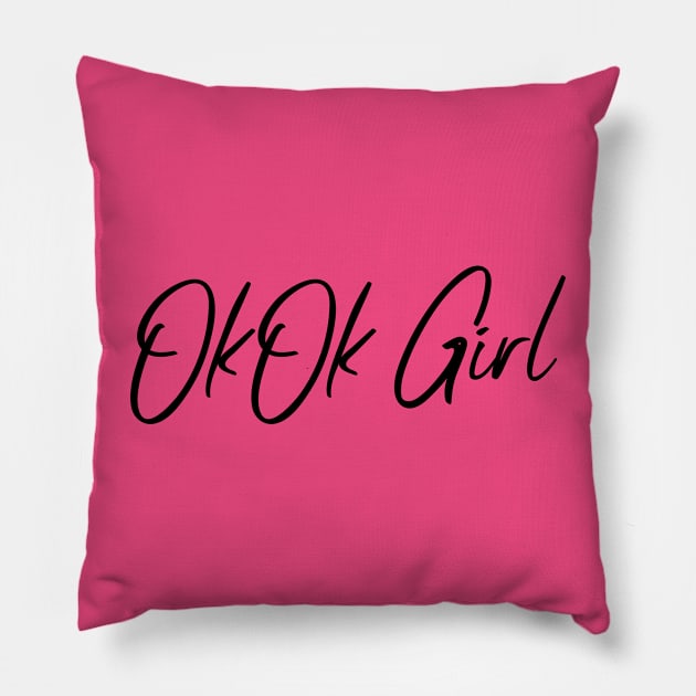 OkOk girl design Pillow by Preston James Designs