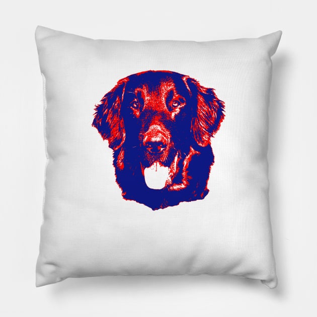 Flat-Coated Retriever Pillow by childofthecorn