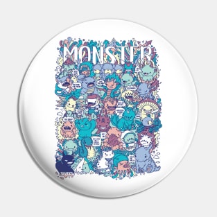 Doodle style monster characters Pin