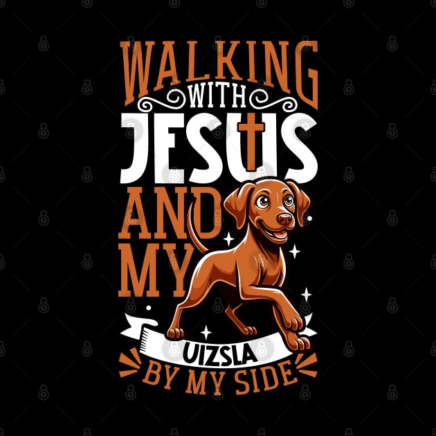 Jesus and dog - Magyar Vizsla by Modern Medieval Design