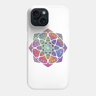 Glitter Powder Crystal Mandala - Black Outline Phone Case