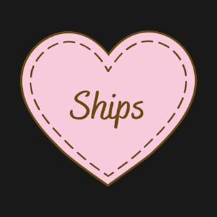 I Love Ships Simple Heart Design T-Shirt