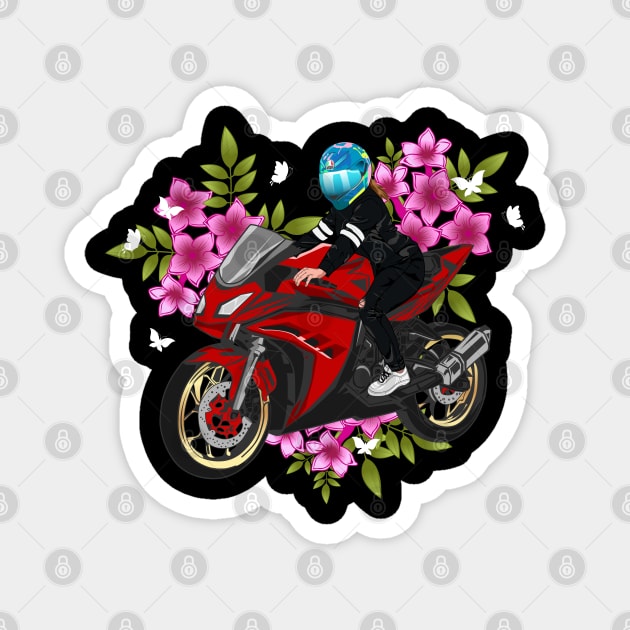 Biker Woman Magnet by Firts King