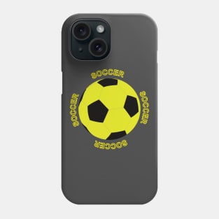 Soccer ball with yellow and black colors Phone Case