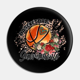 Aesthetic Pattern Sacramento Basketball Gifts Vintage Styles Pin