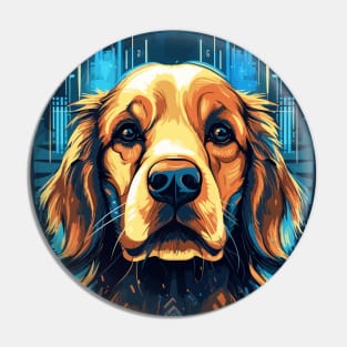 Cyberpunk Golden Retriever Dog Breed Futuristic Pin