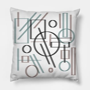 Brown blue geometric pattern paint Pillow