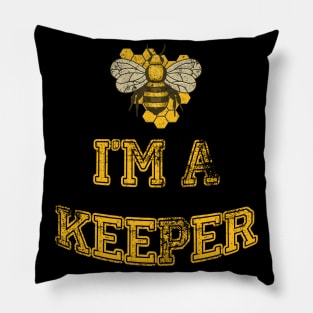 Bee Lover I'm A Keeper Funny Beekeeper Pillow