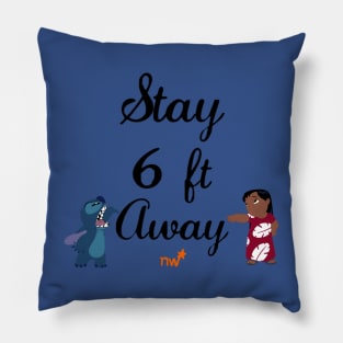 6ft Apart. Social Distancing Lilo & Stitch Pillow