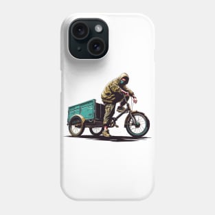 Anime boy on cargo bike Phone Case