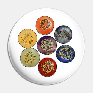 Chakra, reiki stones and symbols Pin