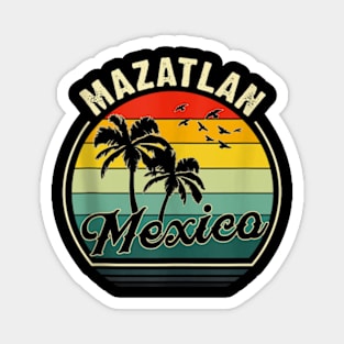 Vintage Mazatlan Beach Mexico Summer Vacation Sunset Palm Tank Top Magnet