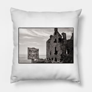 Private Property: Dunskey castle near Portpatrick, Scotland. Pillow