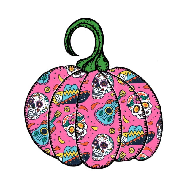 Day of the Dead Sugar Skull Halloween Pumpkin by Little Duck Designs