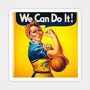 Hoops Empowerment: 'We Can Do It!' Basketball Edition Magnet