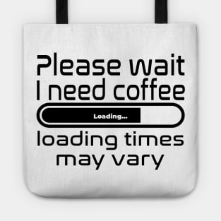 Please wait I need coffee, loading times may vary Tote