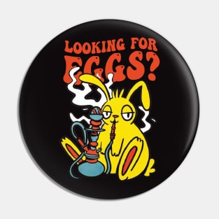 Looking For Eggs Funny Easter Bunny Hookah Pin