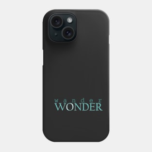 Wander Wonder Teal Word Art Phone Case