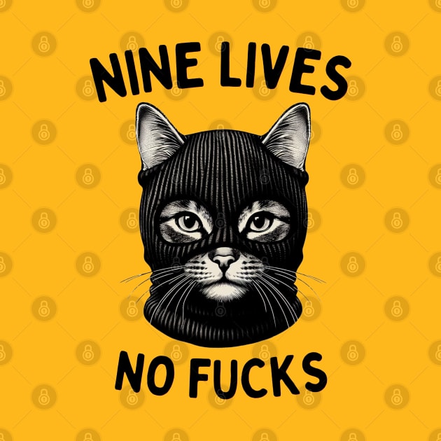 Nine Lives No Cares - Bold Feline Statement by Bodega Cats of New York