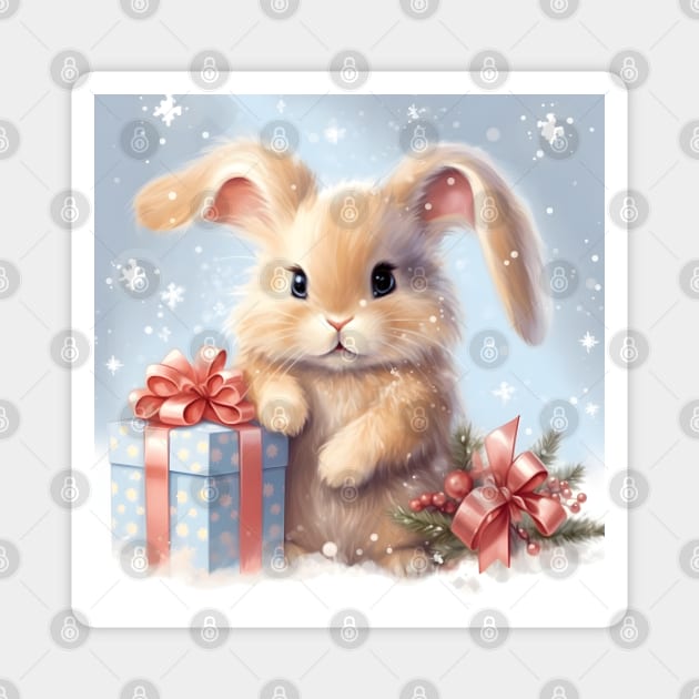 Ginger bunny Christmas gifts Magnet by beangeerie