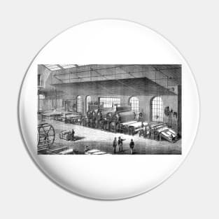 19th Century paper factory, illustration (C037/9377) Pin