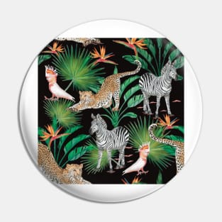 Leopard and jungle animals Pin