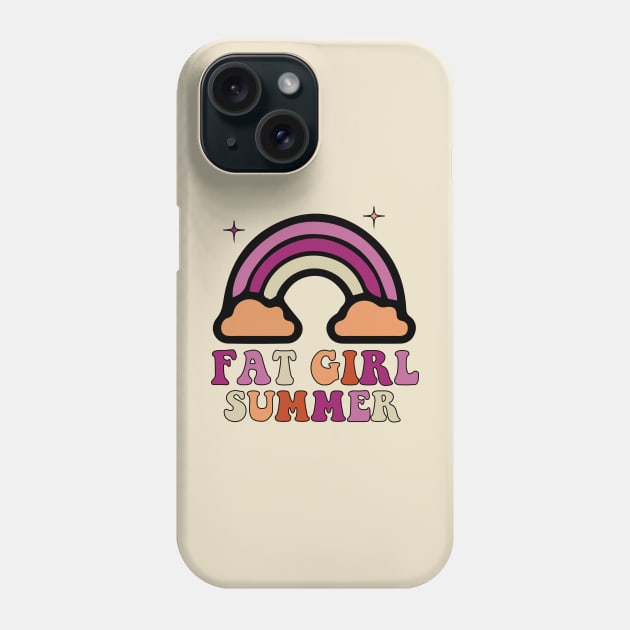 Fat Girl Summer Shirt - Rainbow - Groovy Phone Case by blacckstoned