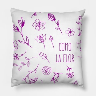 Como la flor - heart flowers - purple design Pillow