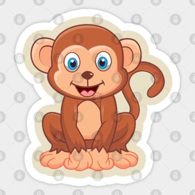 Cute Baby Monkey - Cute Monkey - Sticker | TeePublic Cute Baby Monkey - Cute Monkey - Sticker | TeePublic