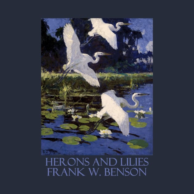 Herons and Lilies by Frank W. Benson by Naves