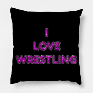 I Love Wrestling - Pink Pillow