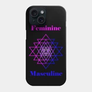 Feminine and Masculine Sri Yantra meets Violet Flame Phone Case