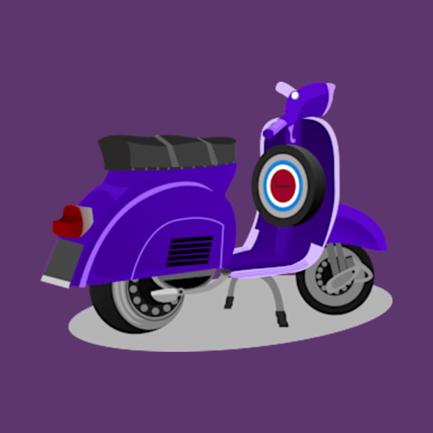 Purple vespa art illustration by SNstore