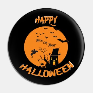 Haunted House Ghost Bat Trick Treat Gravestone RIP. Pin