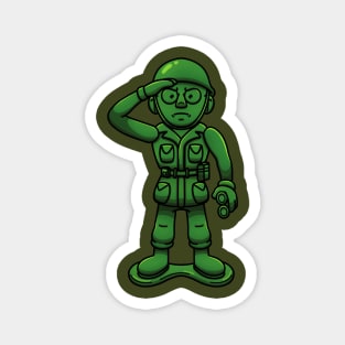 Green Military Soldier Toy Sergeant Saluting Magnet