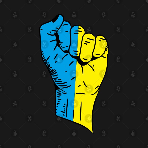 Flag of Ukraine on a Raised Clenched Fist by Vladimir Zevenckih