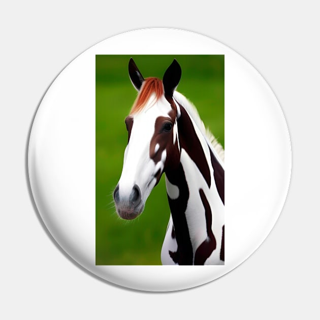 Painted Horse Pony Digital Artwork Pin by ShopSunday