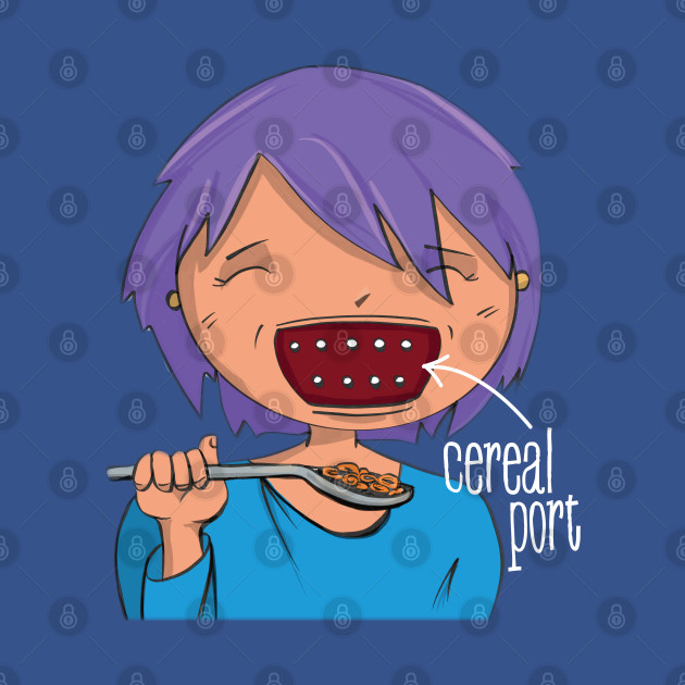 Disover Video Gamer Who Loves Cereal Punny "Cereal Port" Cartoon - Cereal - T-Shirt