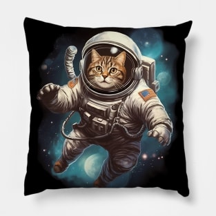 Astronaut Cat In Outter Space Pillow