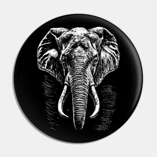 Elephant head art in linear style Pin