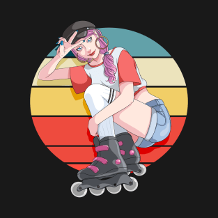 Roller Girl Skater Skates Rollerblades Rollerblading T-Shirt