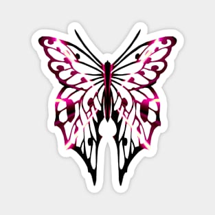 Fantasy Butterfly Silhouette with Glowing Red Wings Magnet