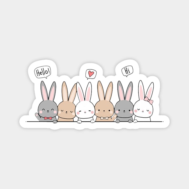 Rabbits Magnet by LaPetiteBelette