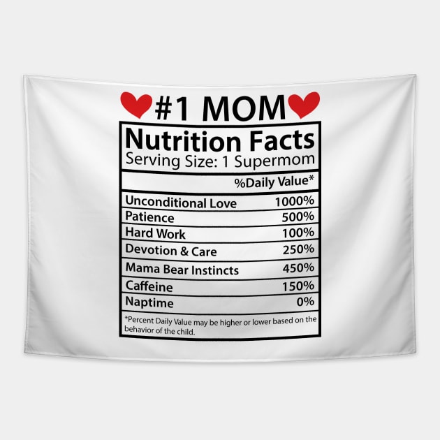 Mom Nutrition Facts, Mothers Day Gifts Mom Birthday Gifts from Daughter Son Tapestry by DragonTees