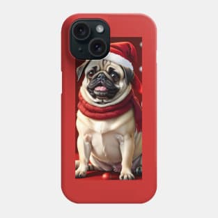 Cute Christmas pug puppy Phone Case